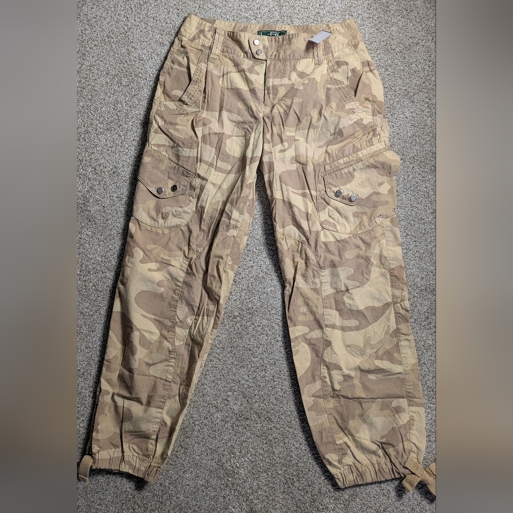 Ralph Lauren Active Rare Camo Cotton Twill Bow Jogger Pants